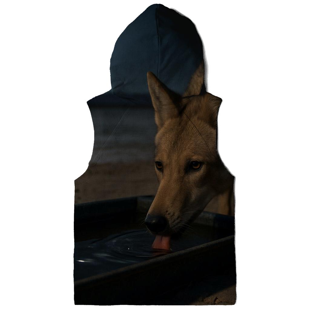 Desert Wolf At Salt Flat Night Waterhole heavyweight hoodies