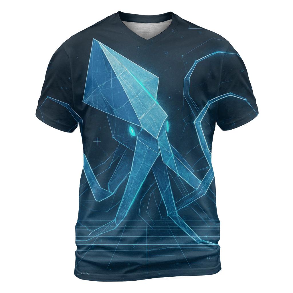 Origami Kraken Blueprint statement graphic shirts