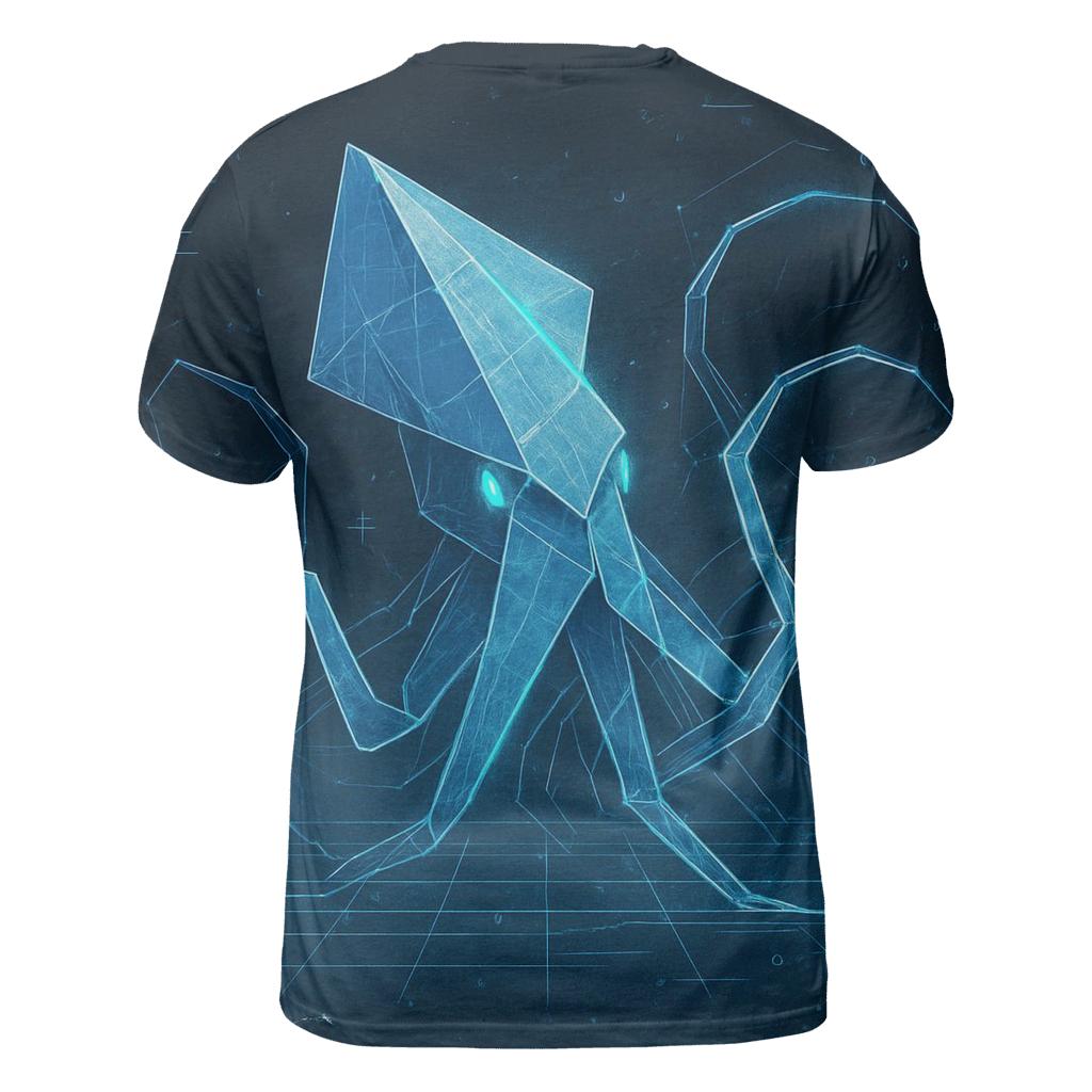 Origami Kraken Blueprint statement graphic shirts