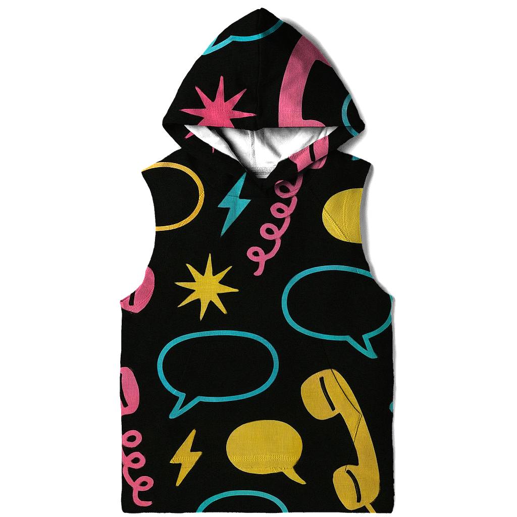 Neon Telephone Hotline Doodles premium hoodies