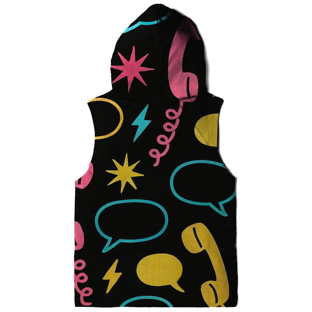 Neon Telephone Hotline Doodles premium hoodies