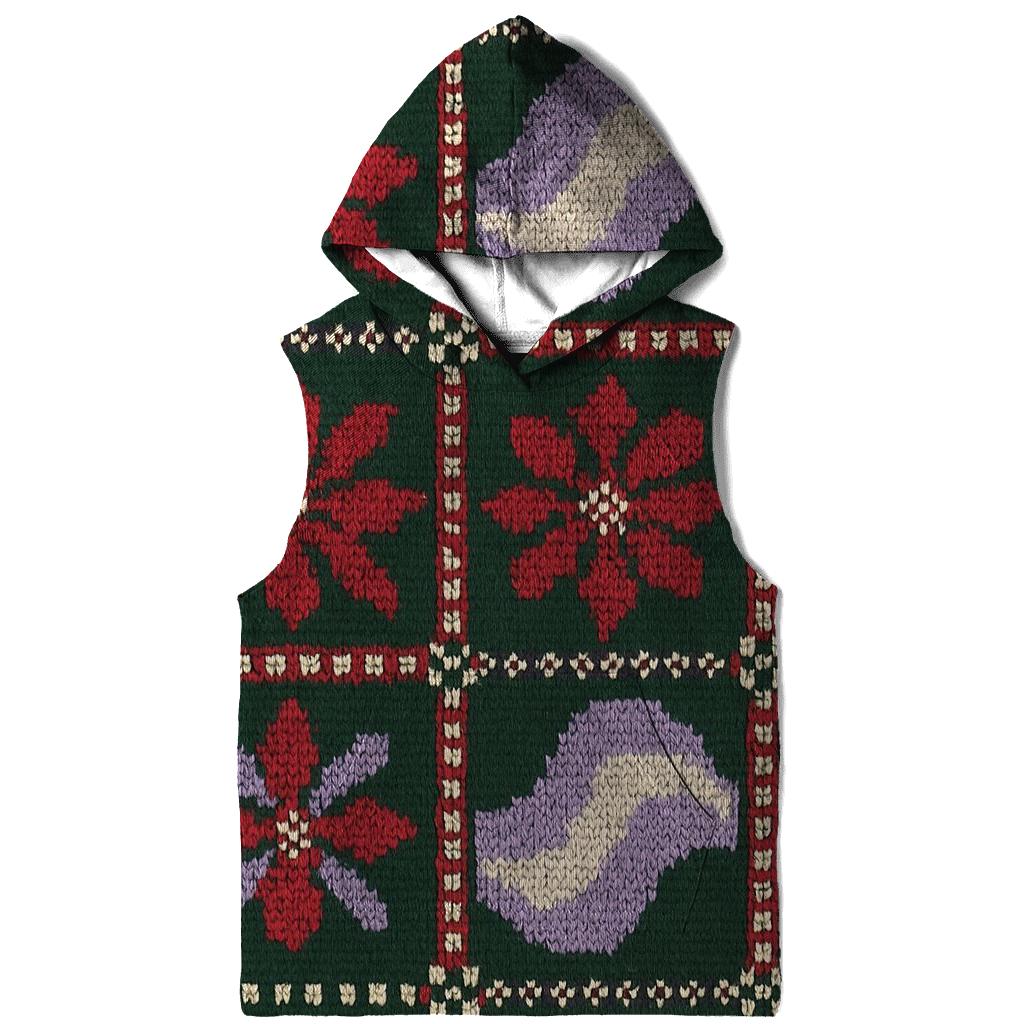 Poinsettia Aurora Patchwork Panel Design lightweight hoodies