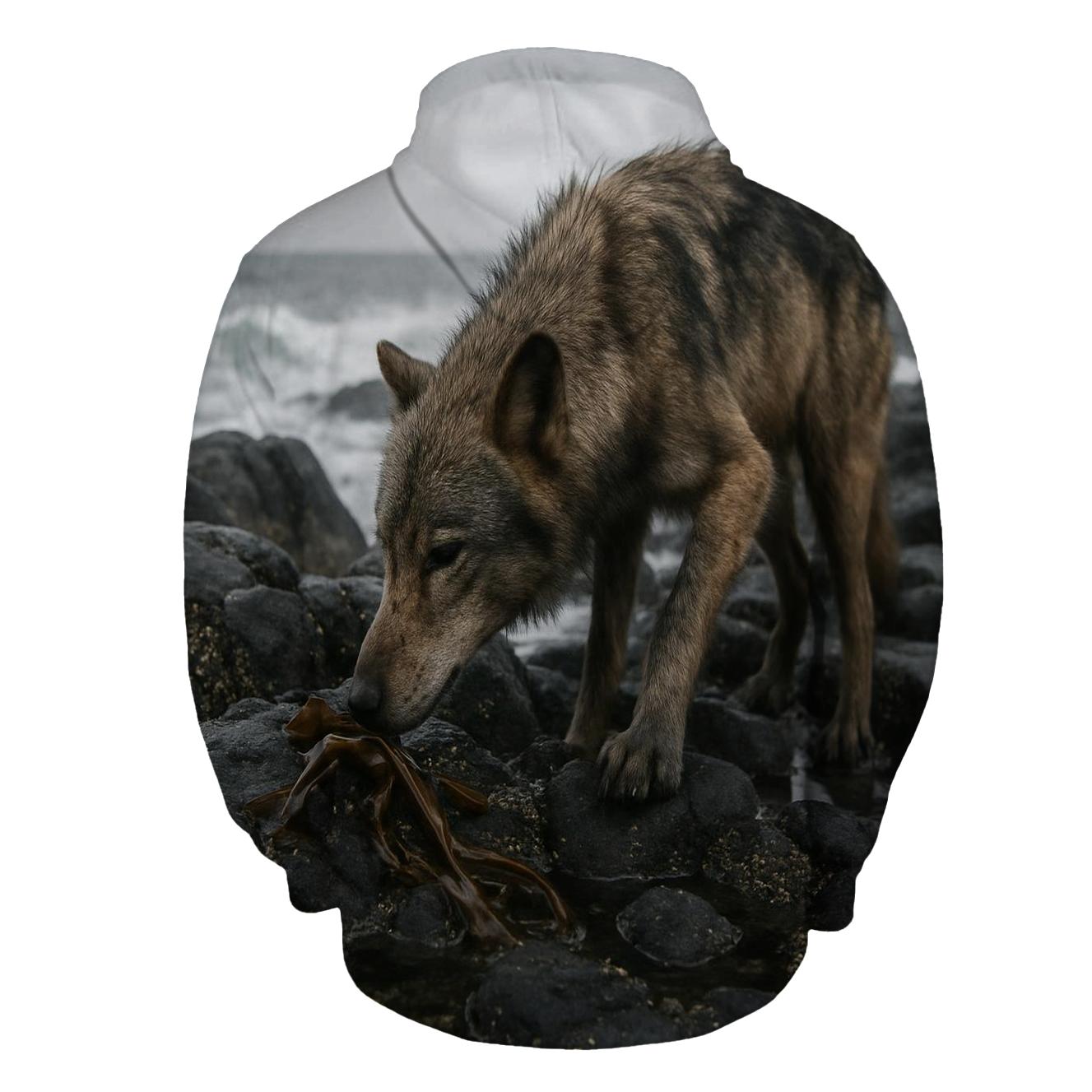 Coastal Wolf Kelp Foraging hoodie styles