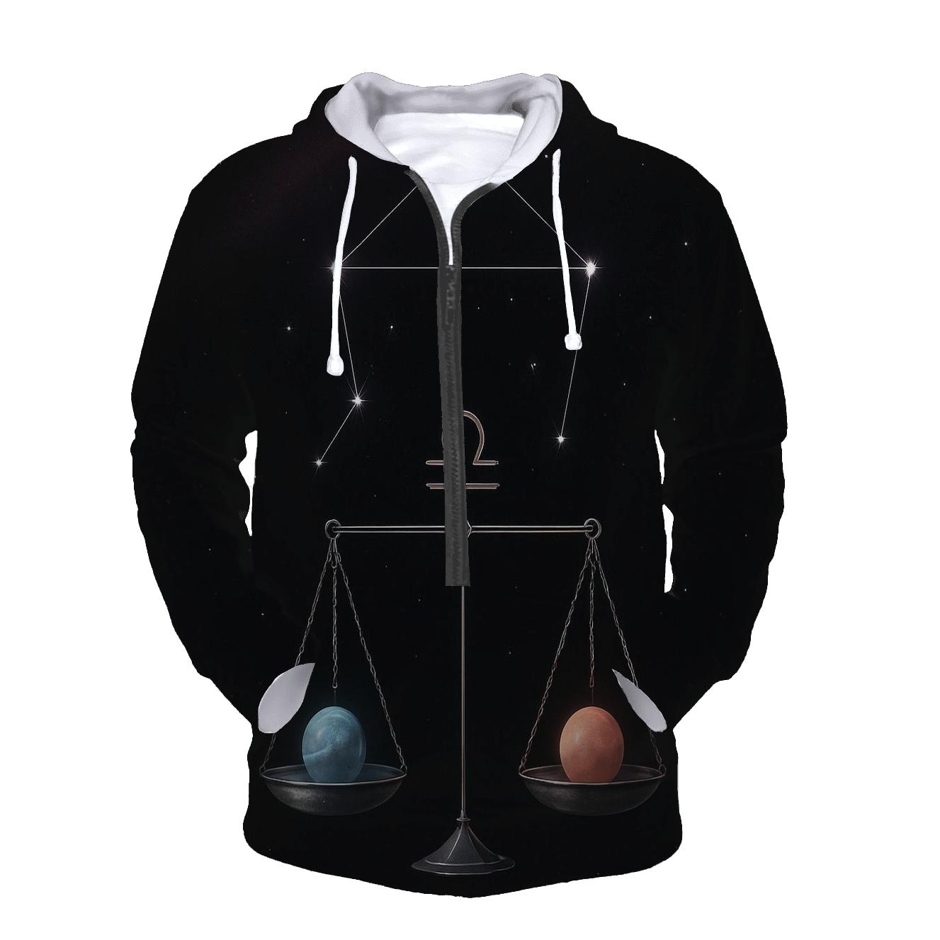 Libra Equinox Balance Star Scales lightweight hoodies