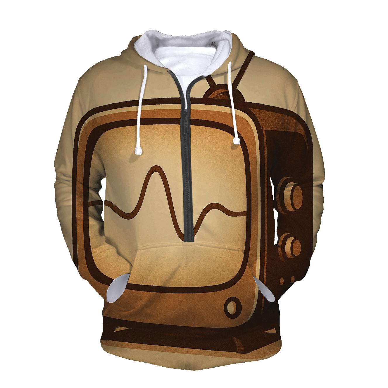 Retro TV Soundwave Window graphic hoodies