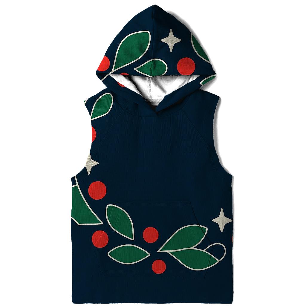 Starlit Holly Orbit Wreath premium hoodies