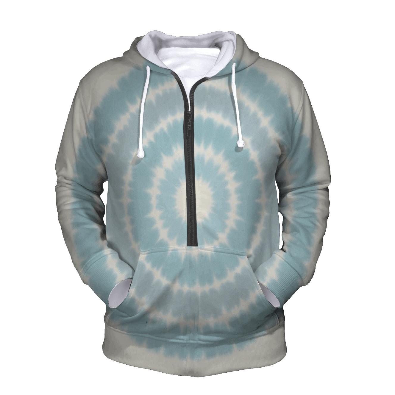 Ice Ring Shibori Ripple Circle zip-up hoodies