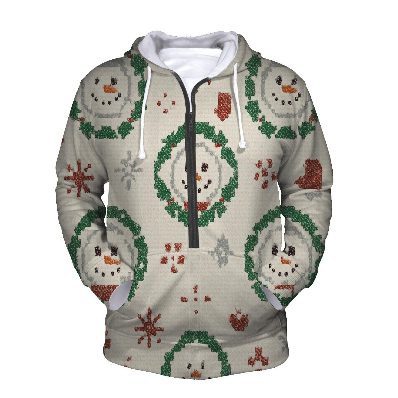 Holly Halo Snowman Medallion Design graphic hoodies
