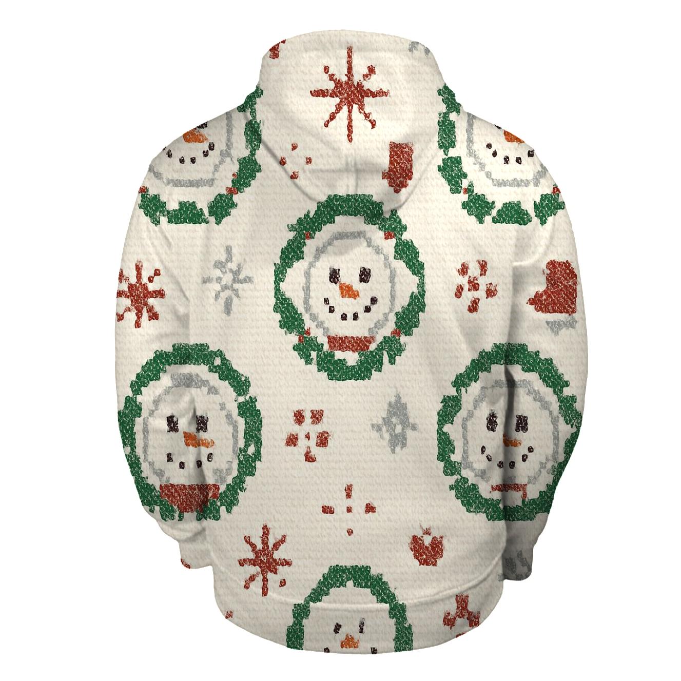 Holly Halo Snowman Medallion Design graphic hoodies