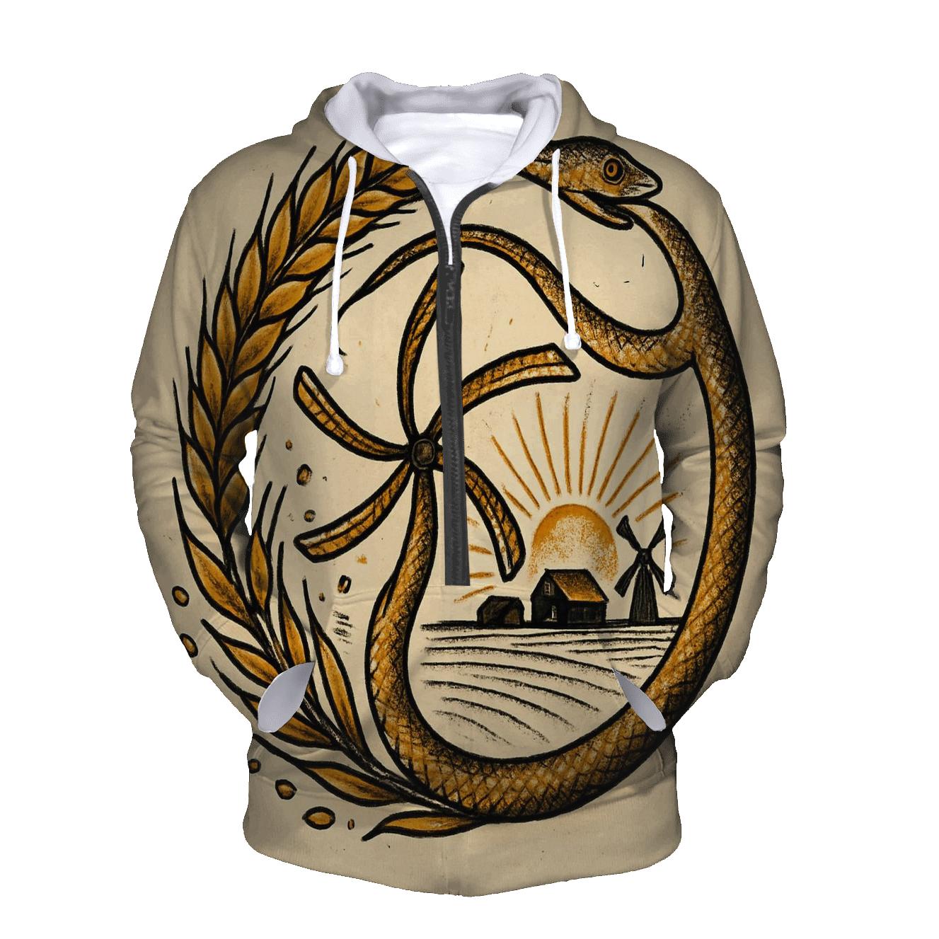 Windmill Grain Ouroboros graphic hoodies