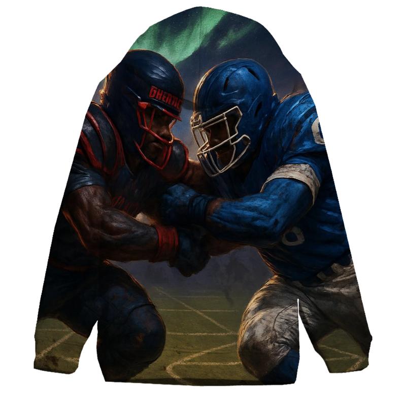 Midnight Scrimmage Under The Split Sky graphic hoodies