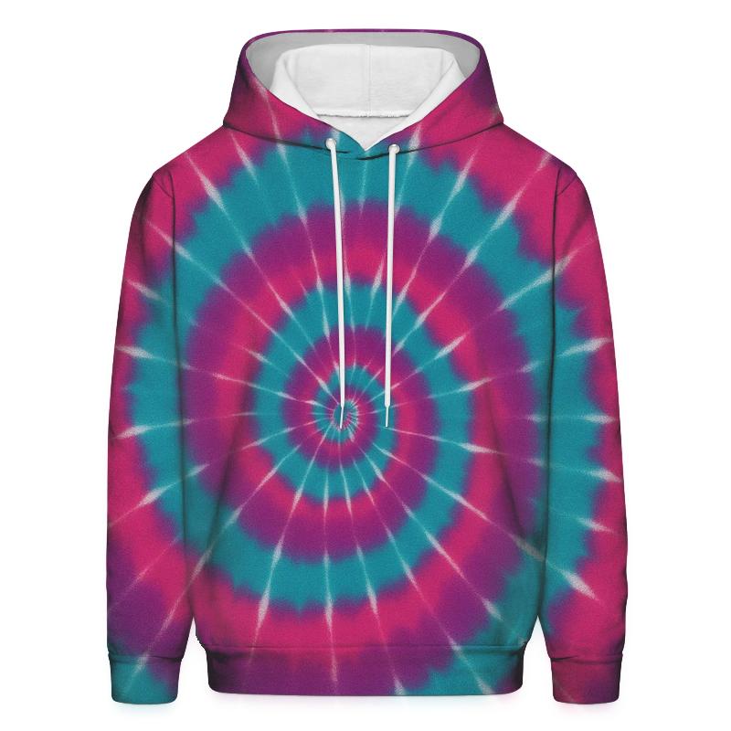 Nebula Spiral Overdye Whirlpool printed hoodies