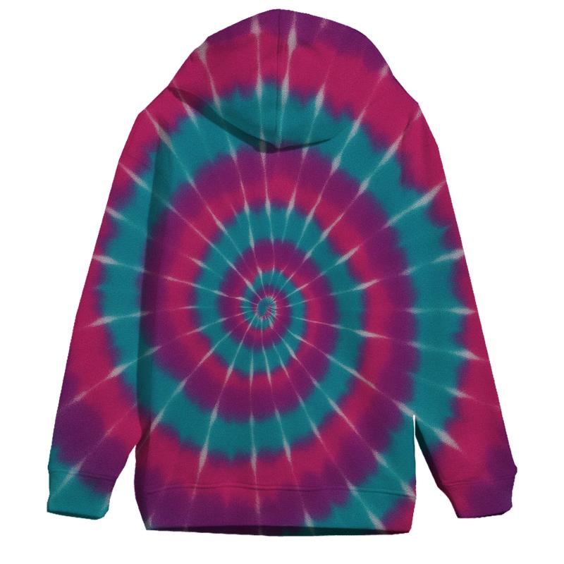 Nebula Spiral Overdye Whirlpool printed hoodies