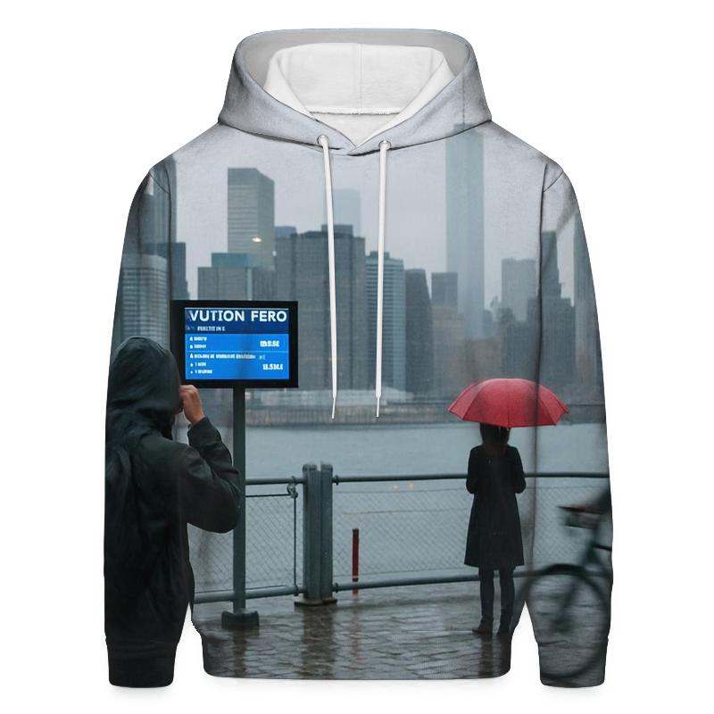 Fulton Ferry Landing Rain Shine Over Lower Manhattan hoodie styles
