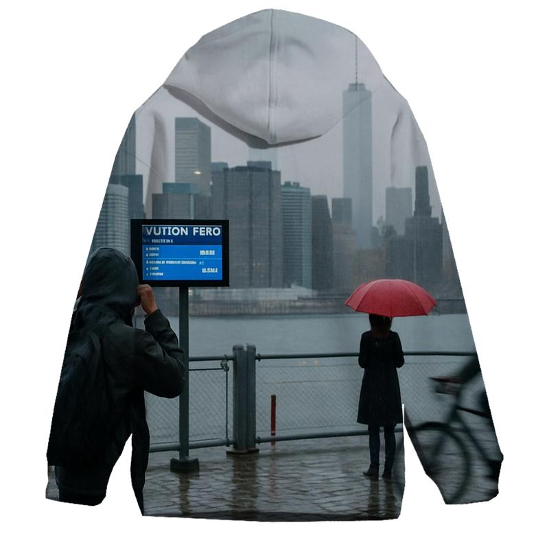 Fulton Ferry Landing Rain Shine Over Lower Manhattan hoodie styles