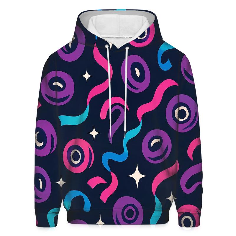 Neon Roller Rink Ribbon Pattern printed hoodies