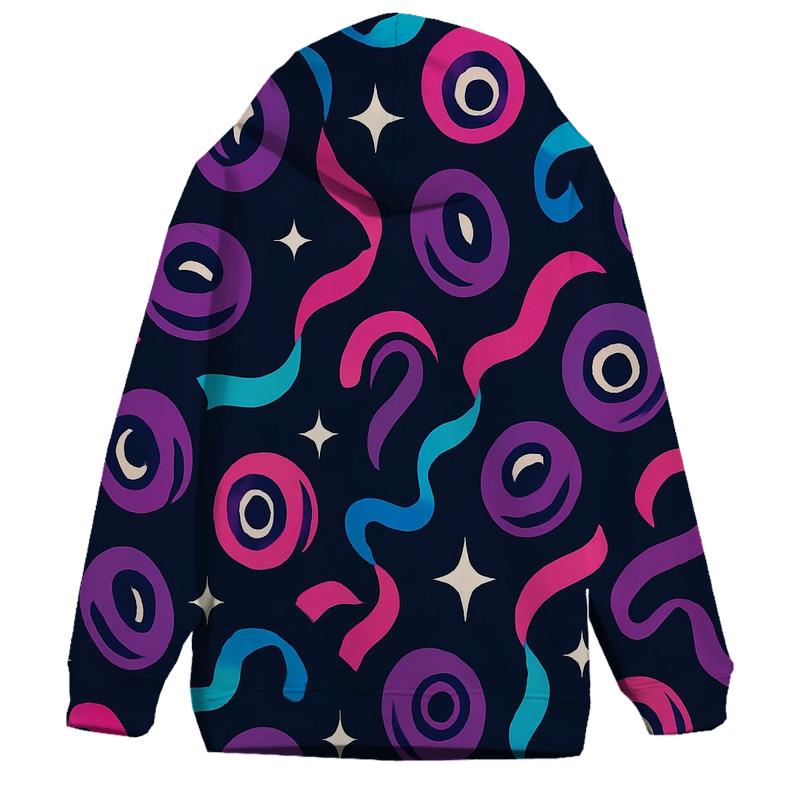Neon Roller Rink Ribbon Pattern printed hoodies