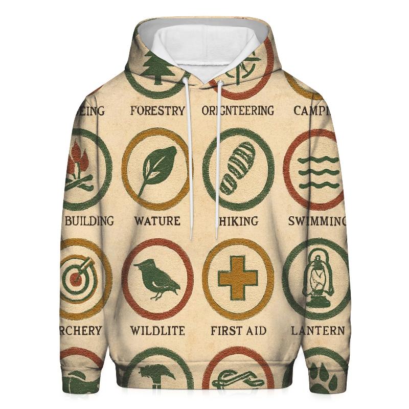 Faded Summer Camp Merit Badge Sheet premium hoodies