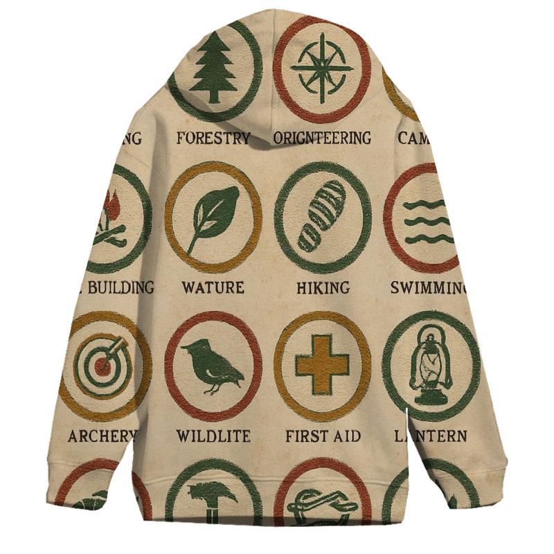 Faded Summer Camp Merit Badge Sheet premium hoodies