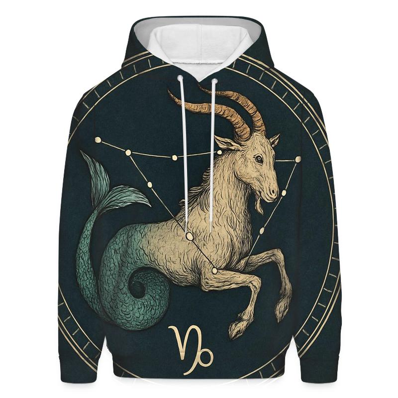 Capricorn Sea Goat Solstice Chart zip-up hoodies