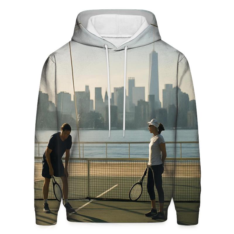 Chelsea Piers Tennis Bubble With Hudson Skyline Slice hoodie trends