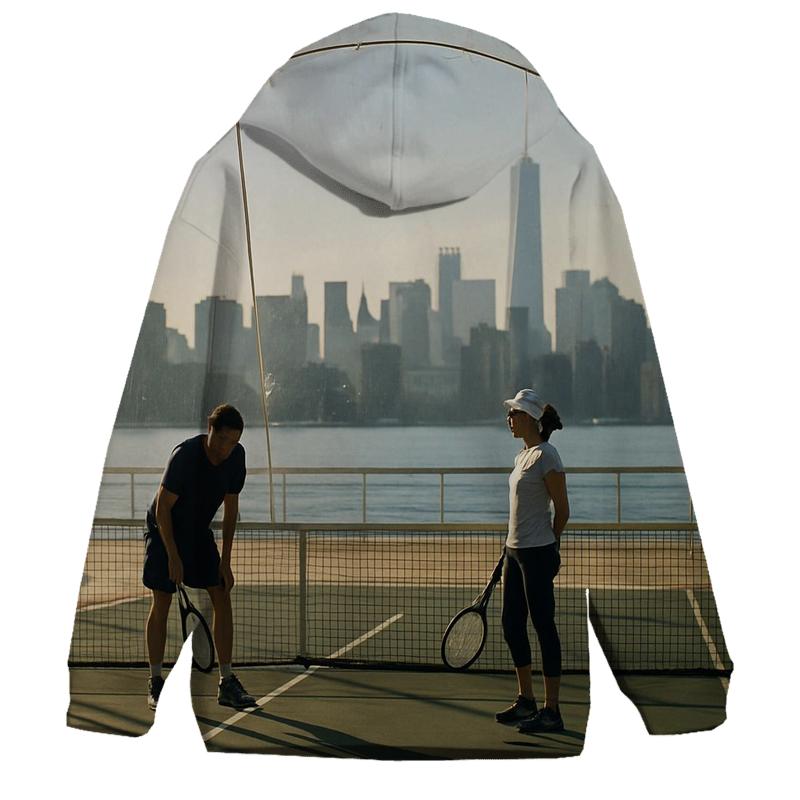 Chelsea Piers Tennis Bubble With Hudson Skyline Slice hoodie trends