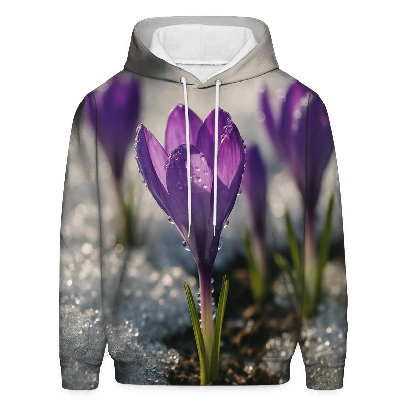 Crocus Emerging Through Melting Snow custom hoodies
