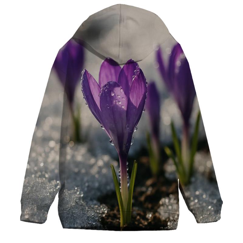 Crocus Emerging Through Melting Snow custom hoodies