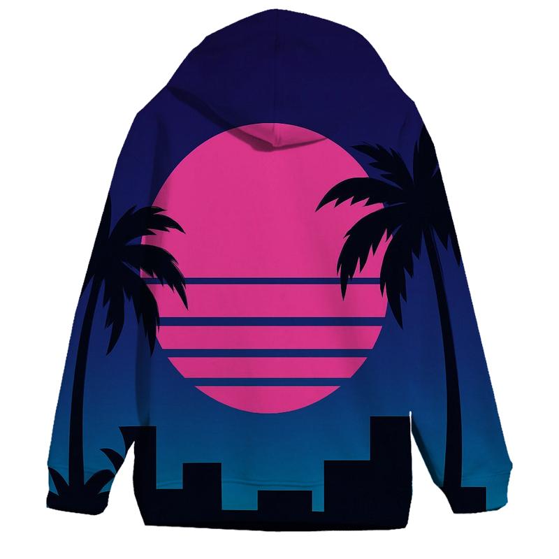 Miami Night Palm Silhouette Blocks custom hoodies