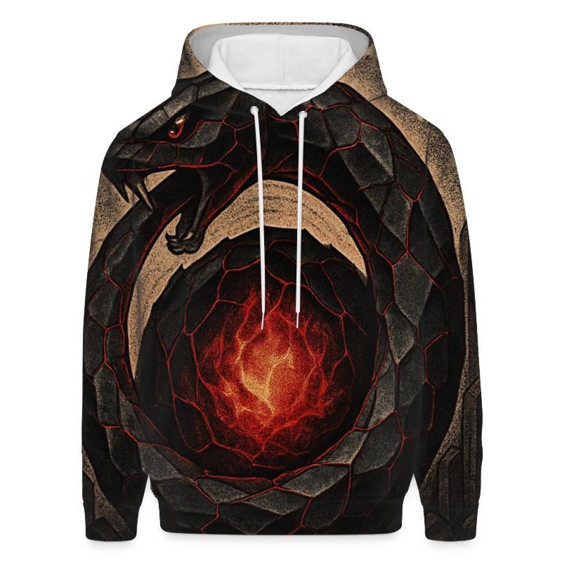 Volcanic Glass Ouroboros graphic hoodies