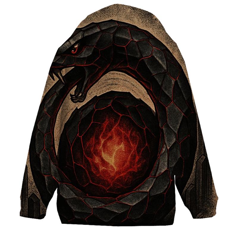 Volcanic Glass Ouroboros graphic hoodies