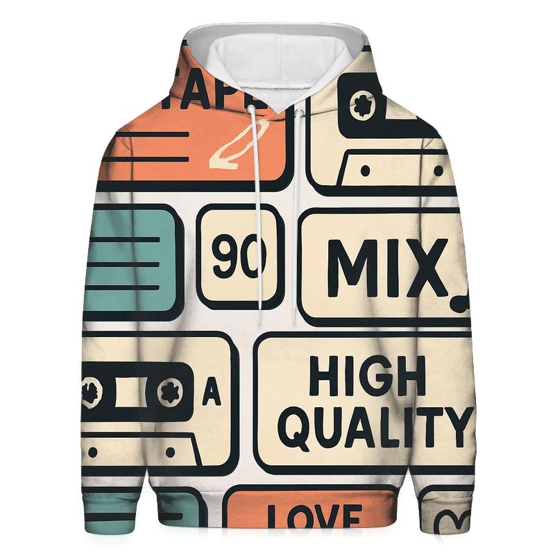 Cassette Label Sticker Collage graphic hoodies