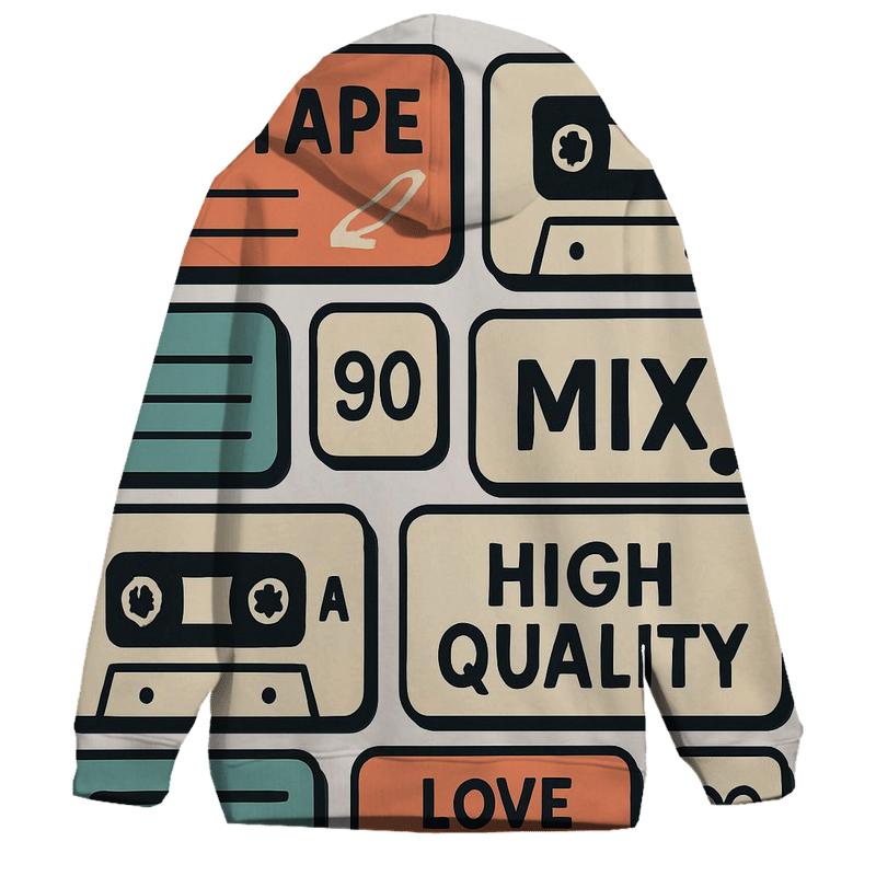Cassette Label Sticker Collage graphic hoodies
