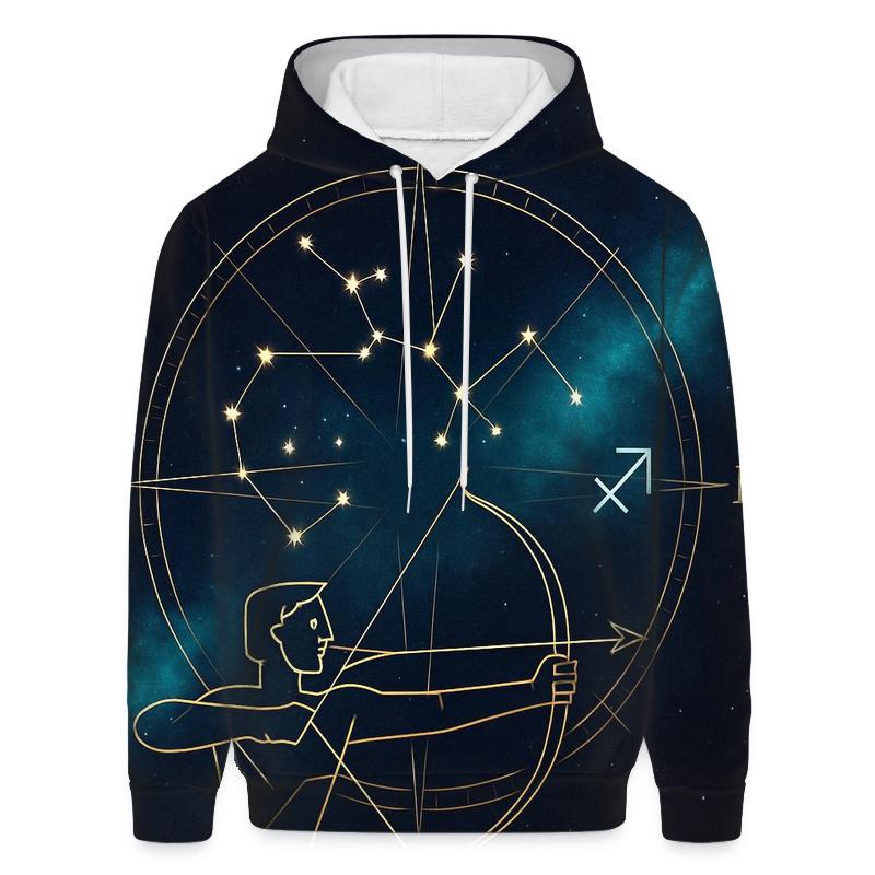 Sagittarius Galactic Archer Star Compass lightweight hoodies