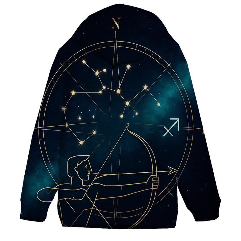 Sagittarius Galactic Archer Star Compass lightweight hoodies