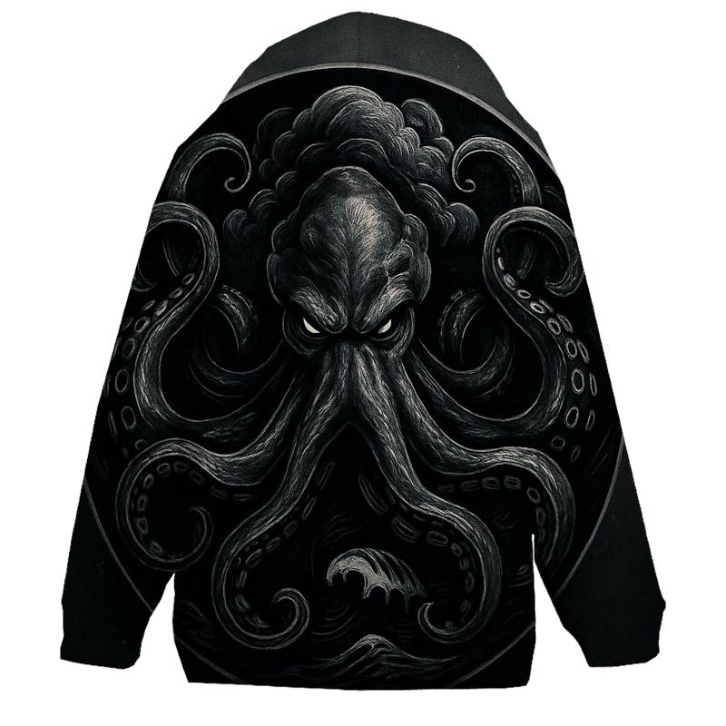 Ink Storm Kraken Emblem pullover hoodies