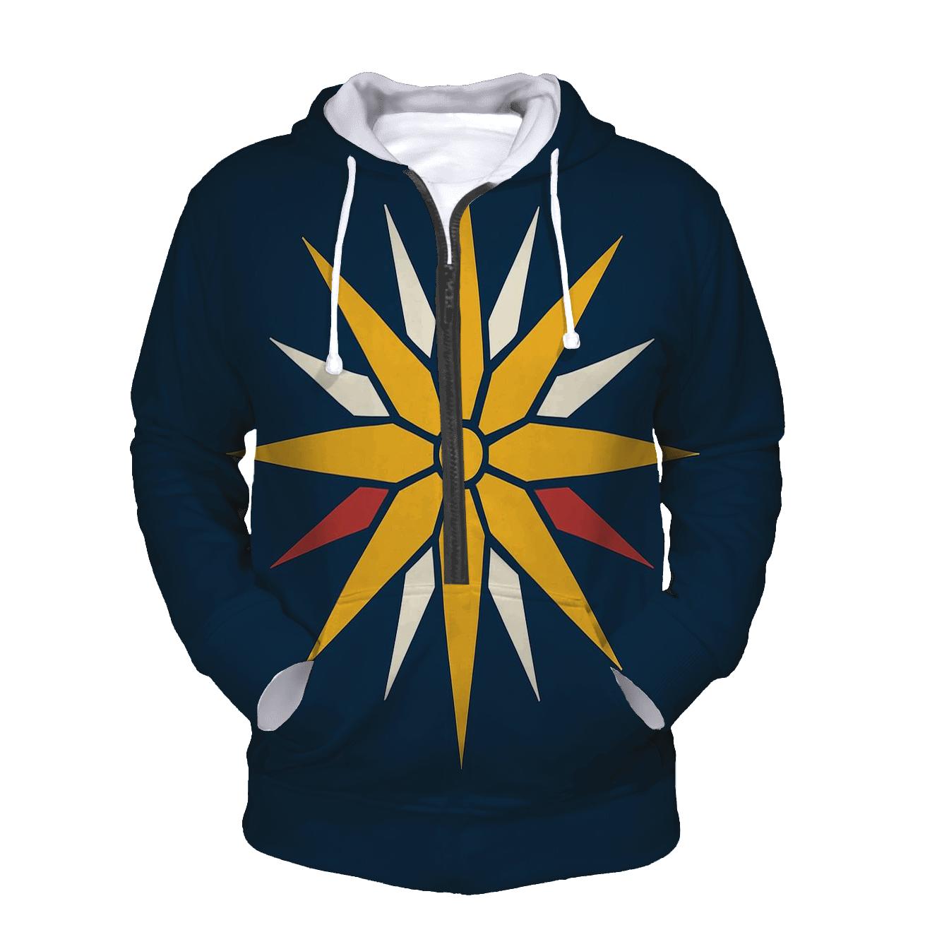 Golden Starburst Nativity Halo designer hoodies