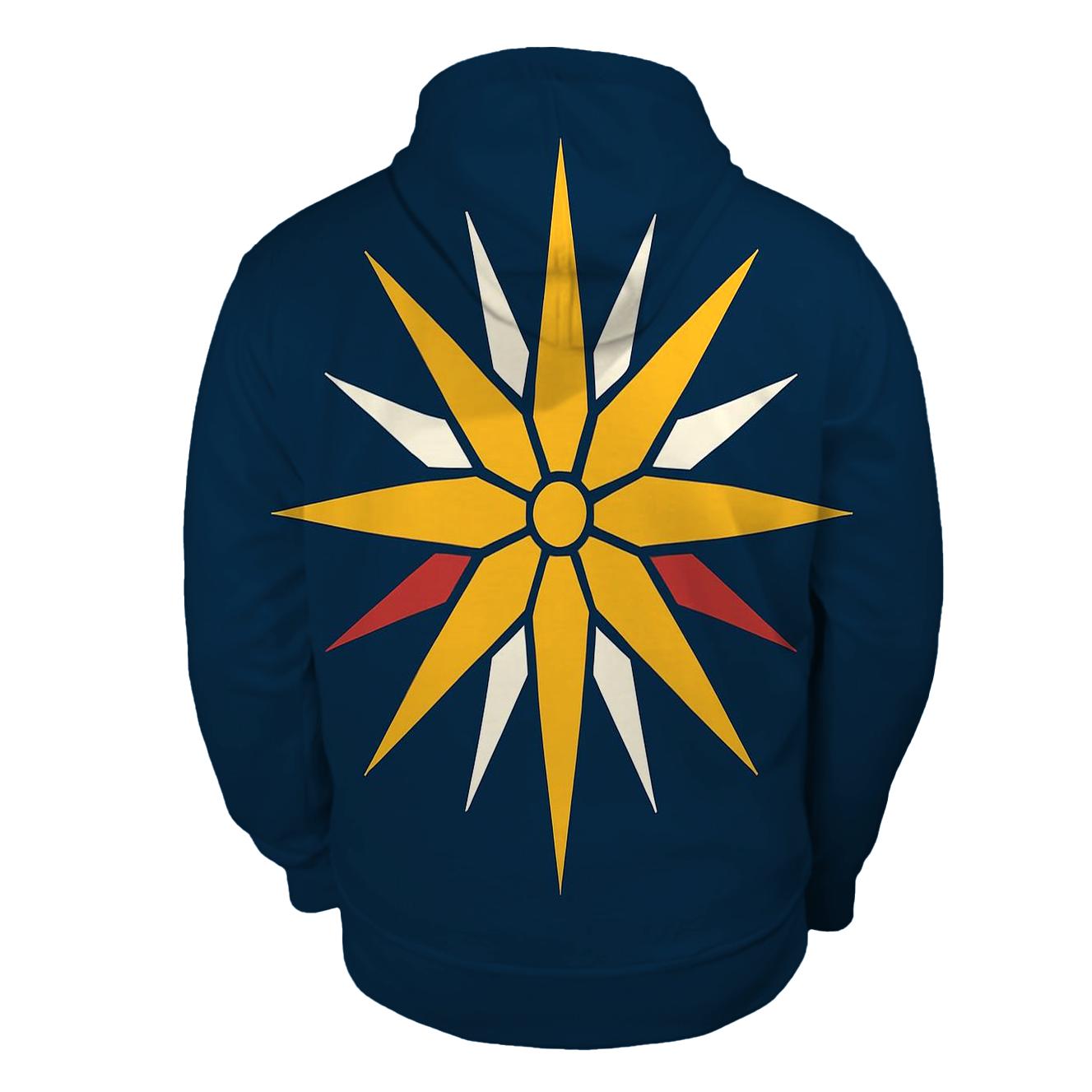 Golden Starburst Nativity Halo designer hoodies