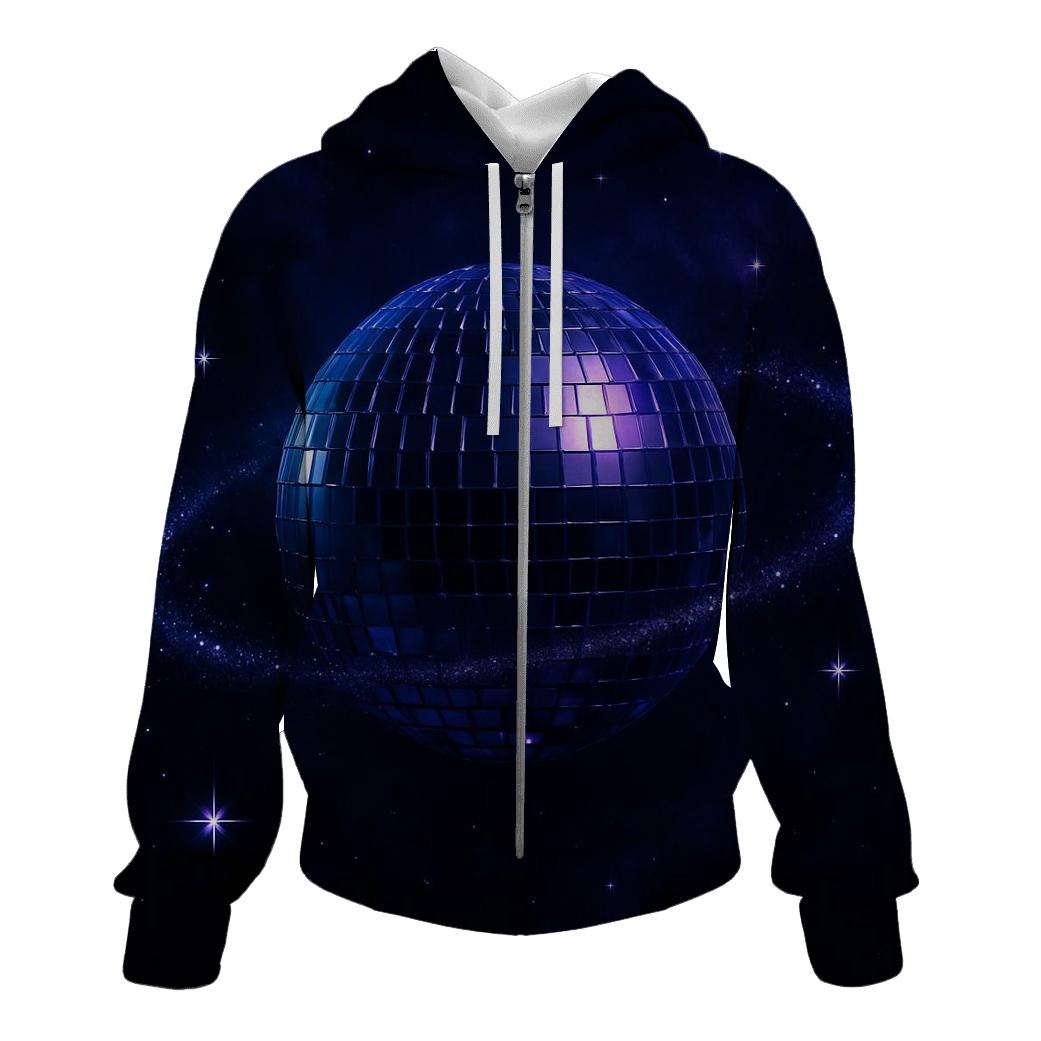 Midnight Disco Orbit zip-up hoodies