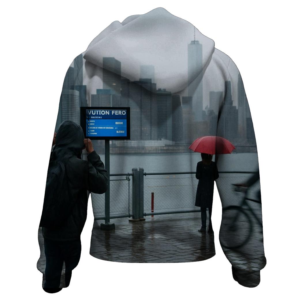 Fulton Ferry Landing Rain Shine Over Lower Manhattan custom hoodies