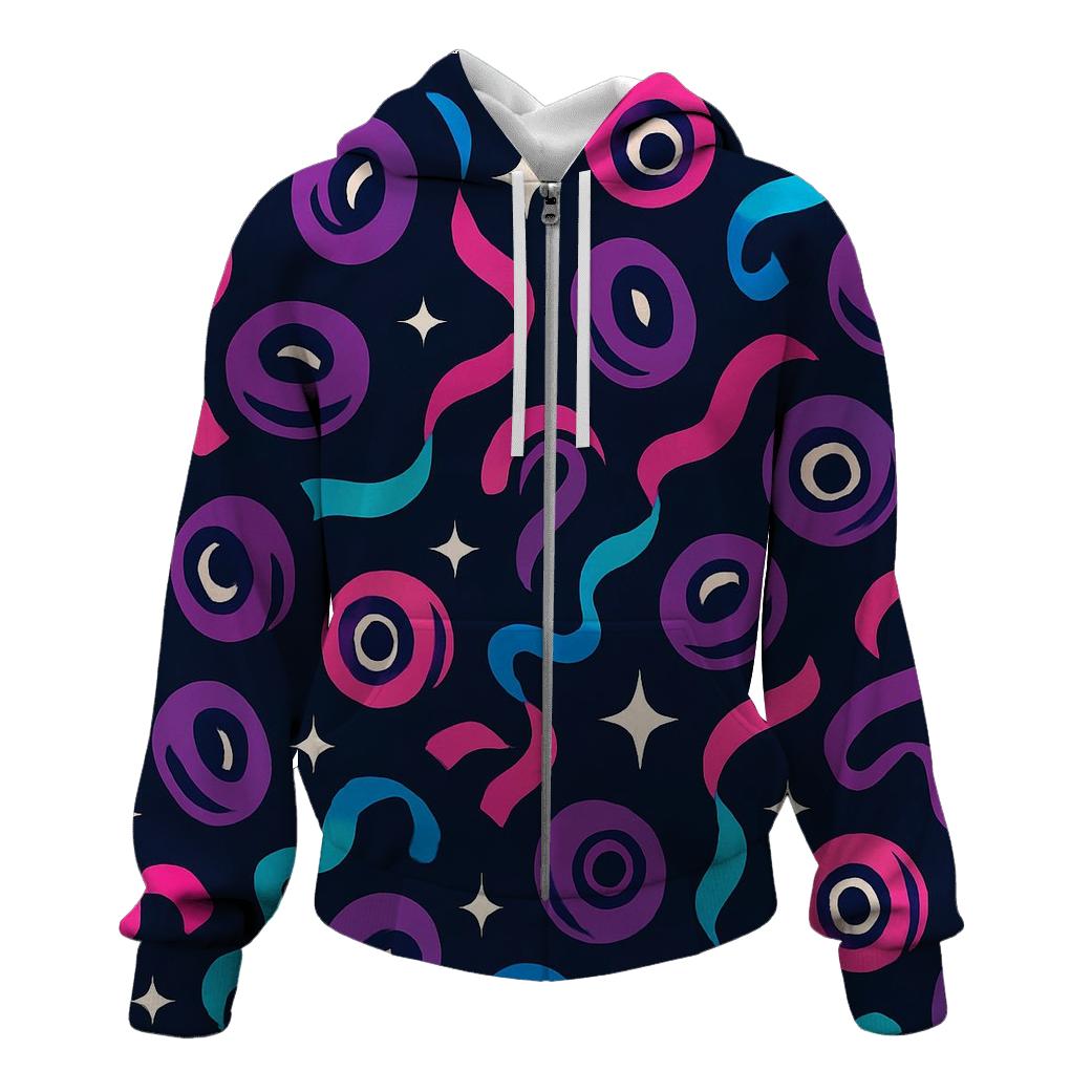 Neon Roller Rink Ribbon Pattern premium hoodies