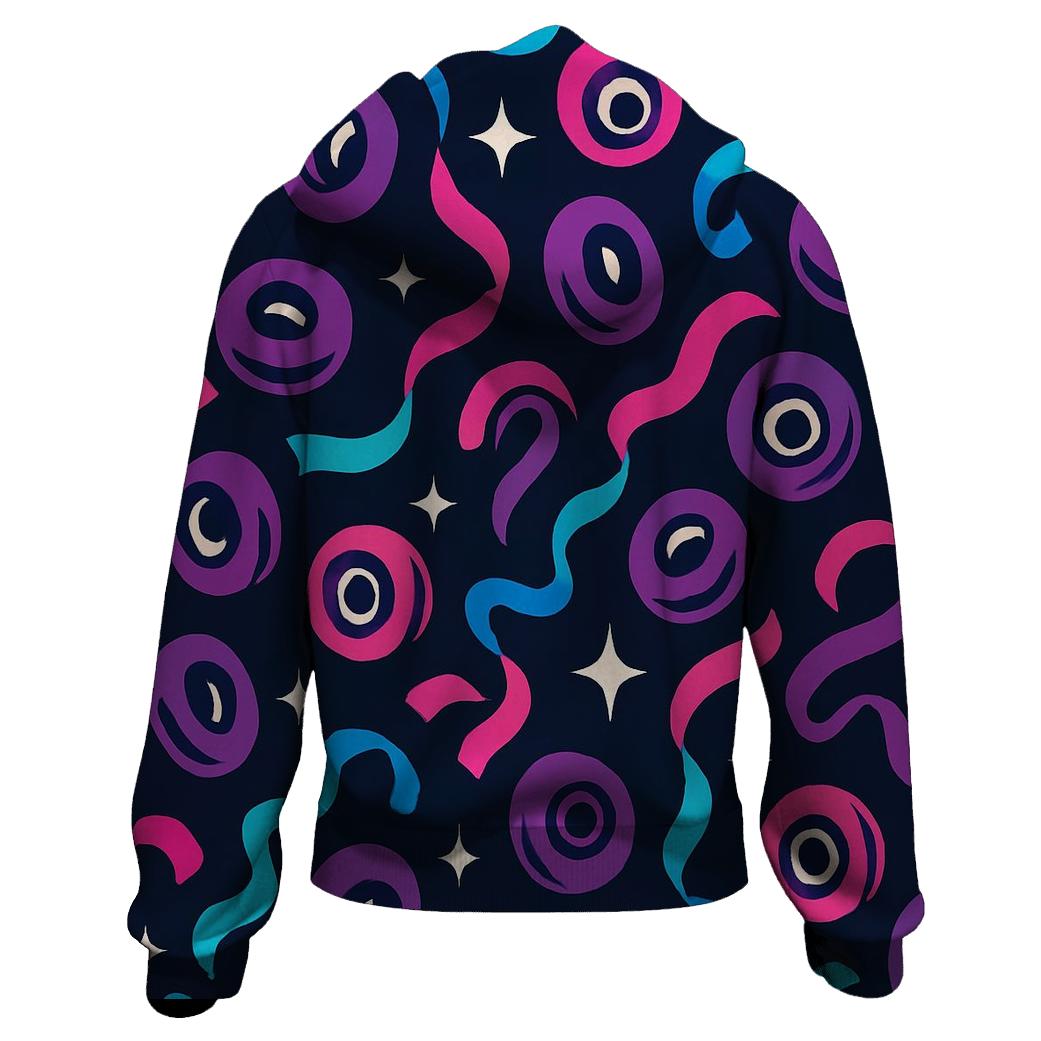 Neon Roller Rink Ribbon Pattern premium hoodies