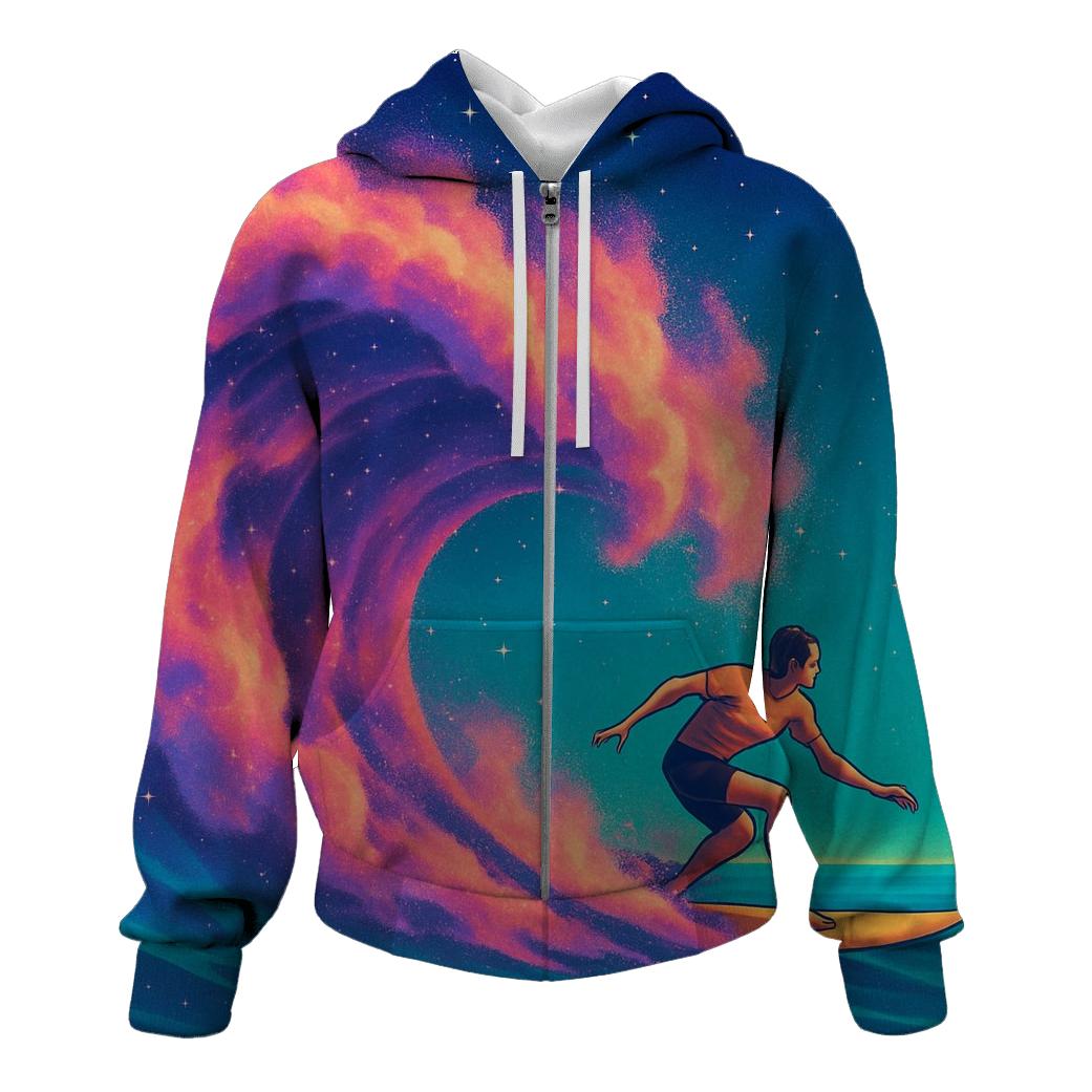 Nebula Wave Surf Session embroidered hoodies