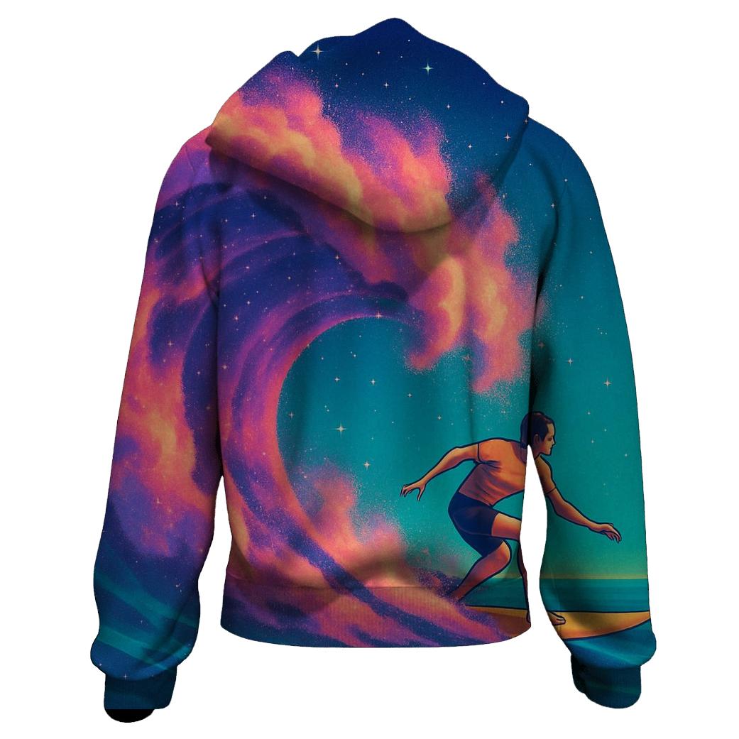 Nebula Wave Surf Session embroidered hoodies