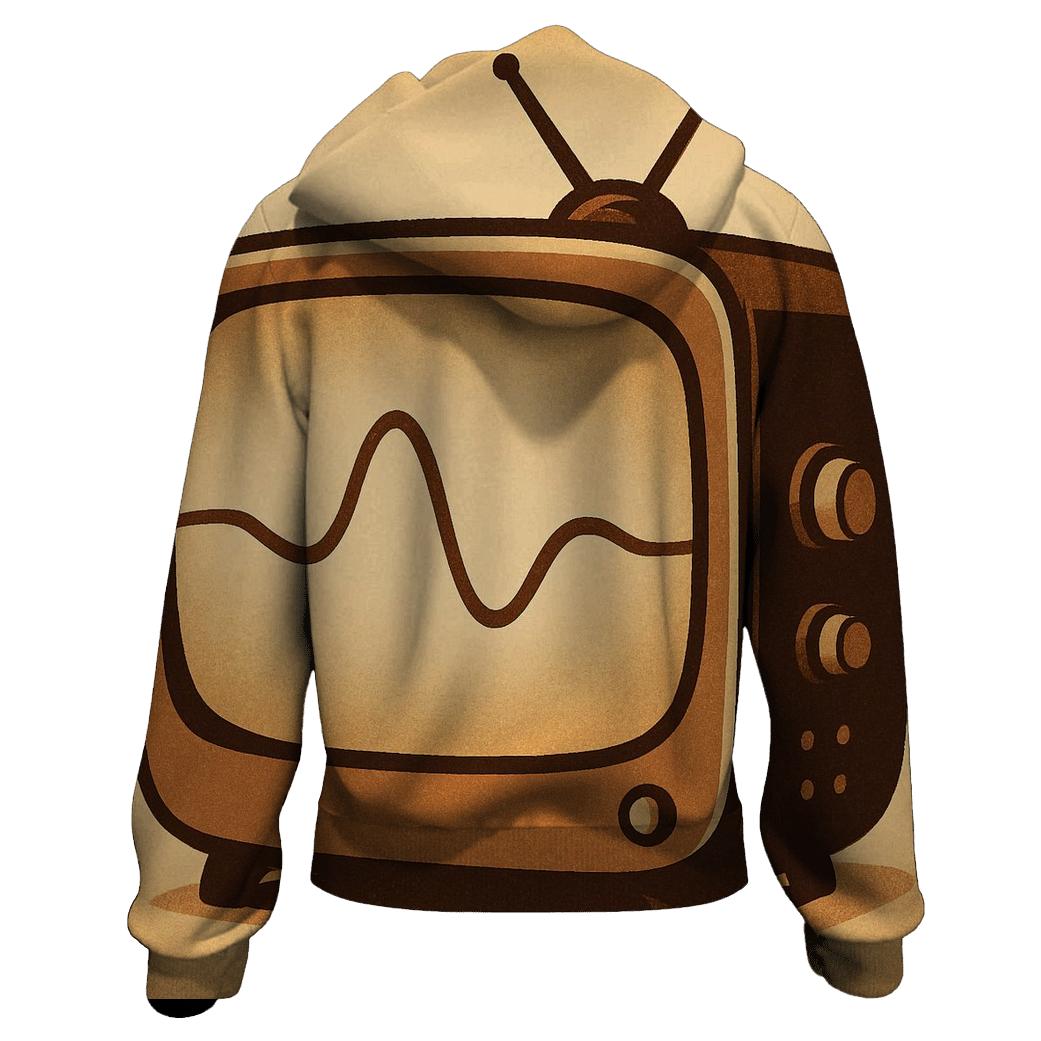 Retro TV Soundwave Window zip-up hoodies