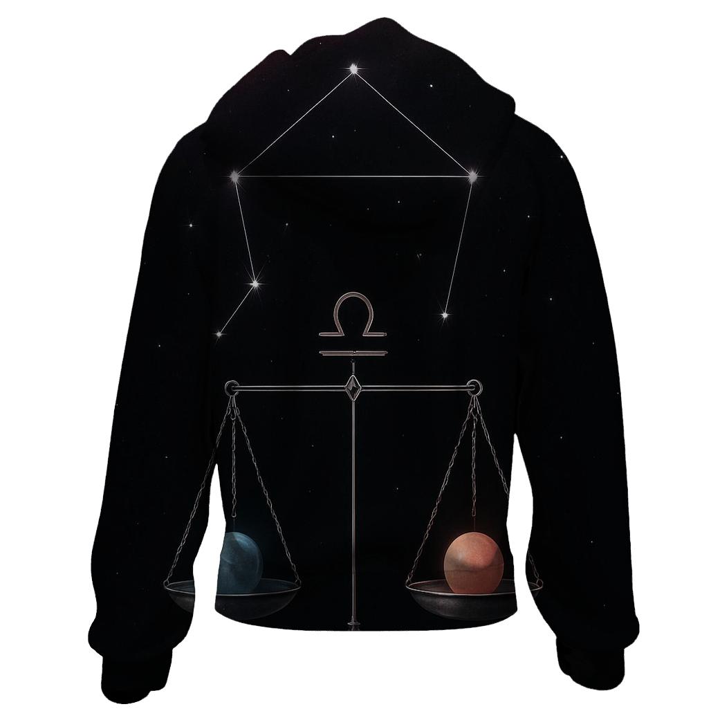 Libra Equinox Balance Star Scales embroidered hoodies