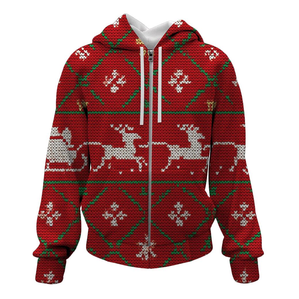 Santa Sleigh Star Track Lattice Design designer hoodies