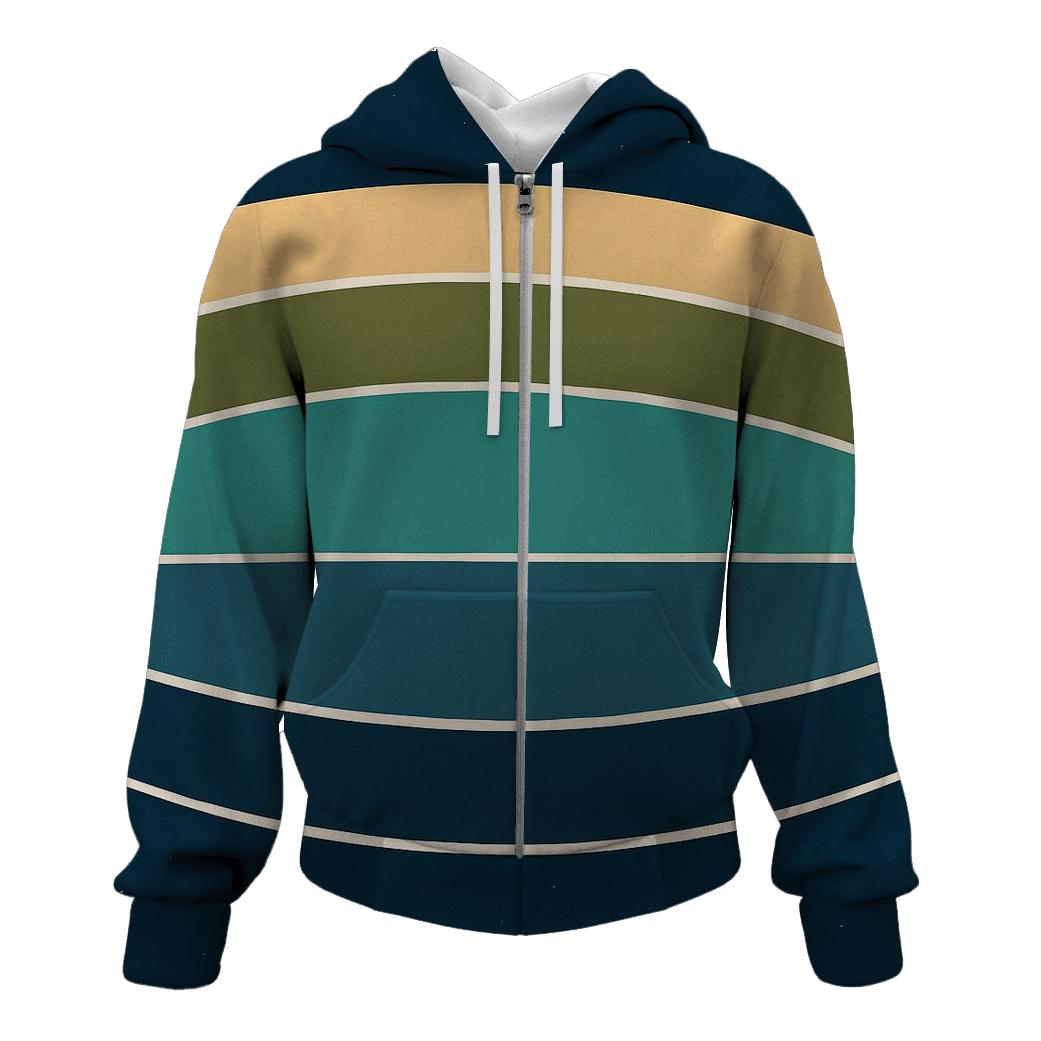 Ring Plane Horizon Bands zip-up hoodies