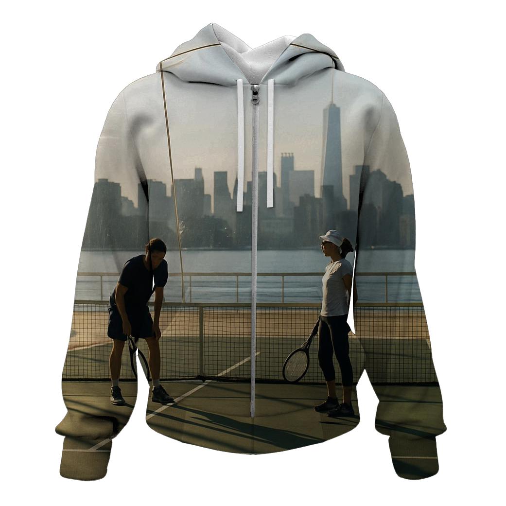 Chelsea Piers Tennis Bubble With Hudson Skyline Slice custom hoodies