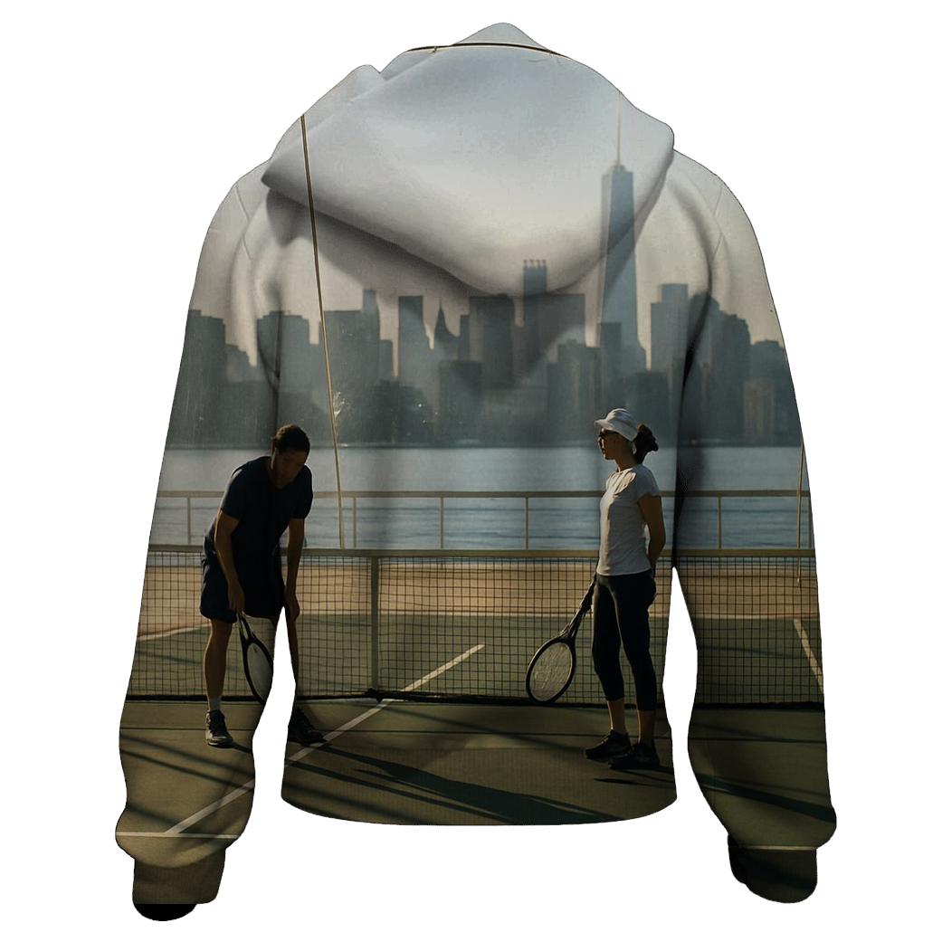 Chelsea Piers Tennis Bubble With Hudson Skyline Slice custom hoodies